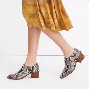 Madewell Sonia Low Leather Snakeskin Chelsea Boot